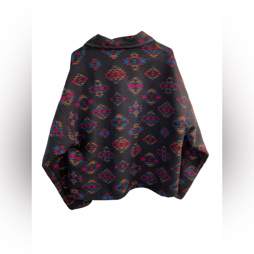 Pendleton Wool Pullover Quarter Snap Jacket  Aztec Print Outdoors Wool - Picture 2 of 5